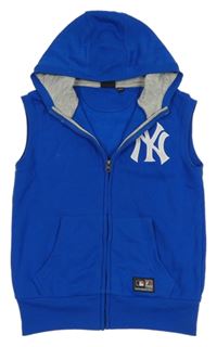 Zafírová baseballová tepláková prepínaci vesta s kapucí - New York Yankees