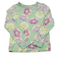 Zelené pyžamové triko s donuty Tu