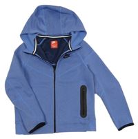 Modrofialová vzorovaná propínací mikina s logem a kapucí Nike