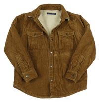 Hnědá manšestrová zateplená bunda Next