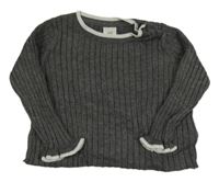 Tmavosivý rebrovaný sveter H&M