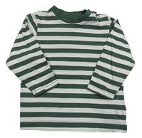 Khaki-bílé pruhované triko Topomini