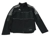 Černá sportovní propínací funkční mikina s logem Adidas