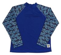 Safírovo-tmavomodré UV tričko so vzorom