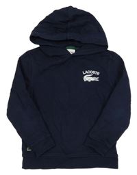 Tmavomodrá mikina s logem a kapucí Lacoste