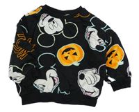 Čierna oversize mikina s Mickeym a dýněmi George
