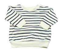 Bielo-tmavomodrá pruhovaná mikina Primark