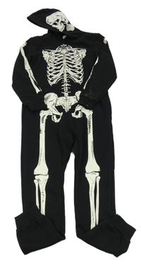 Čierna tepláková kombinéza s kapucí - kostra Chapter Young