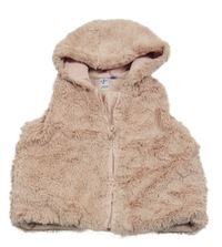 Ružová kožušinová zateplená vesta s kapucňou Jasper Conran