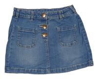 Modrá rifľová sukňa s vreckami C&A