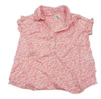 Růžová květovaná polo halenka H&M