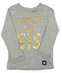 Sivé melírované tričko s nápisom H&M