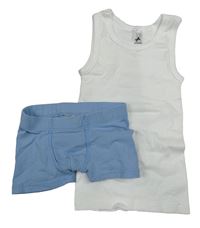 2set - Bílý nátělník + světlemodré boxerky