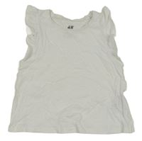 Biele tričko s volánikmi H&M