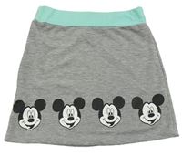Sivá melírovaná tepláková sukňa s Mickeym
