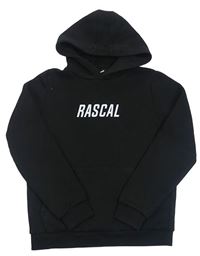 Čierna mikina s logom a kapucňou Rascal