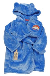 Modrý plyšový župan s Paddingtonem a kapucí George