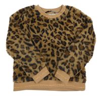 Hnedá chlpatá leopardí mikina George