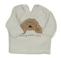 Biela plyšová mikina s psíkom F&F