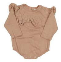 Pudrové pletené body s volánkem 