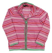 Ružová pruhovaná fleecová prepínaci mikina Tchibo