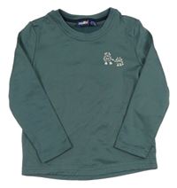 Tmavozelené thermo triko s roboty Lupilu