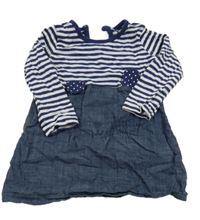 Tmavomdoro-bílé pruhované šaty George