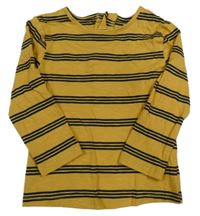 Okrovo-černé pruhované triko Primark