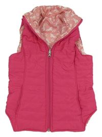 Ružová šušťáková prešívaná zateplená obojstranná vesta