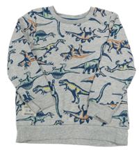 Sivá mikina s dinosaurami Nutmeg