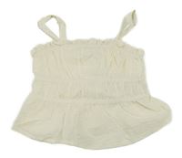 Smotanový vzorovaný crop top Y.F.K.