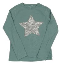 Zelené tričko s hvězdou z flitrů Name it