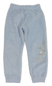 Světlemodré plyšové pyžamové kalhoty s nápisem Disney