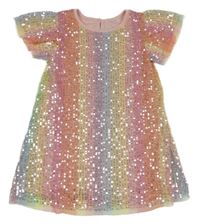 Růžovo-barevné tylové flitrové šaty Primark