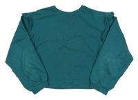 Tmavozelená crop mikina s volánikmi H&M