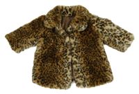 Hnědá kožešinová leopardí podšitá bunda F&F