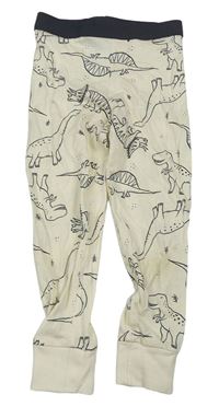 Krémové pyžamové nohavice s dinosaurami H&M