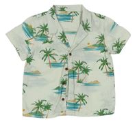 Smotanová košeľa s palmami Matalan