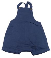 Tmavomodré laclové baggy lněné kraťasy Matalan