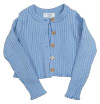 Svetlomodrý rebrovaný crop prepínaci sveter zn. Primark