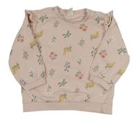 Ružová kvetovaná mikina H&M