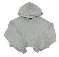 Svetlosivá crop mikina s kapucňou New Look
