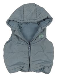 Sivá šušťáková zateplená vesta s kapucňou a Púem Disney