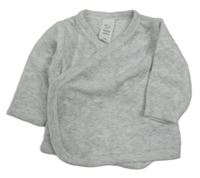 Svetlosivé zamatové zavinovací tričko C&A