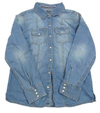 Svetlomodrá rifľová blúzka Next