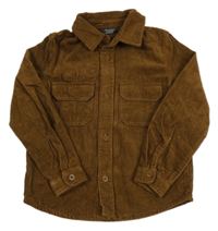 Hnedá menšestrová košeľová bunda PRIMARK