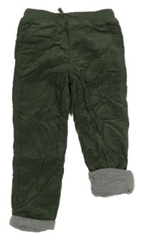 Khaki podšité menšestrové nohavice Manor