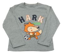 Sivé tričko s nápisom a líškou