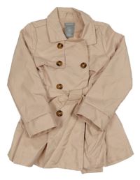 Světlerůžový šusťákový jarní kabátek s páskem 