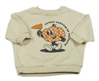 Béžová oversize mikina s tekvicou Next